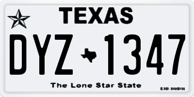 TX license plate DYZ1347