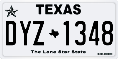 TX license plate DYZ1348