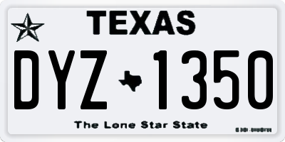 TX license plate DYZ1350