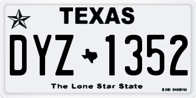 TX license plate DYZ1352