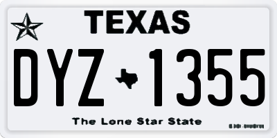 TX license plate DYZ1355