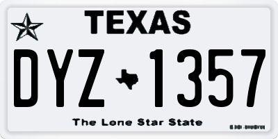 TX license plate DYZ1357