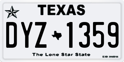 TX license plate DYZ1359