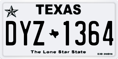 TX license plate DYZ1364
