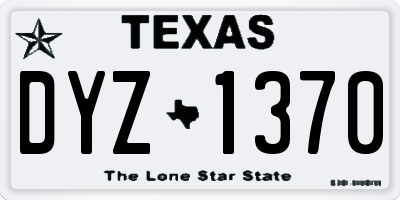 TX license plate DYZ1370