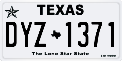 TX license plate DYZ1371