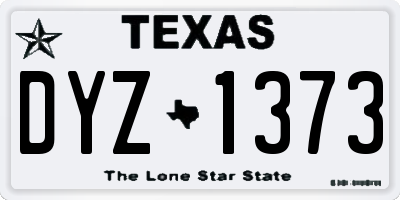 TX license plate DYZ1373
