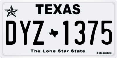 TX license plate DYZ1375