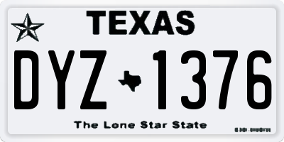 TX license plate DYZ1376