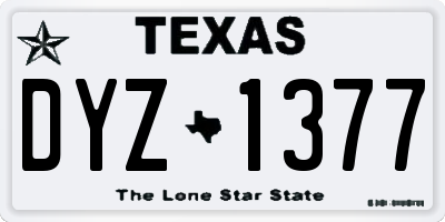 TX license plate DYZ1377