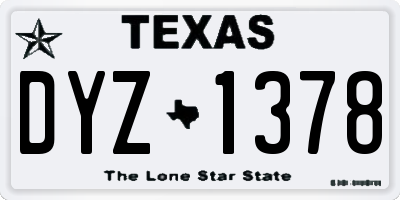 TX license plate DYZ1378