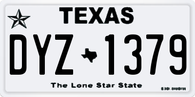 TX license plate DYZ1379