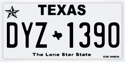 TX license plate DYZ1390