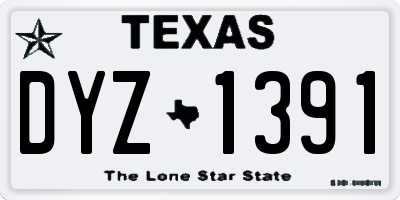 TX license plate DYZ1391