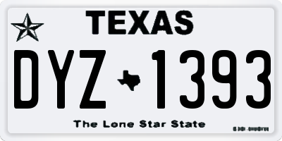 TX license plate DYZ1393