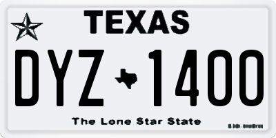 TX license plate DYZ1400