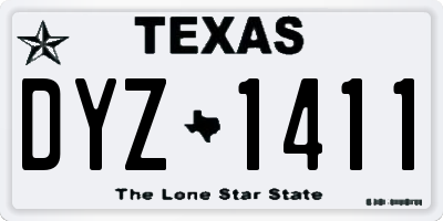 TX license plate DYZ1411