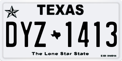 TX license plate DYZ1413