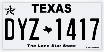TX license plate DYZ1417