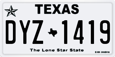 TX license plate DYZ1419