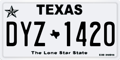 TX license plate DYZ1420