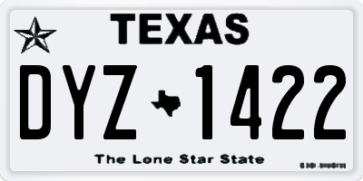TX license plate DYZ1422