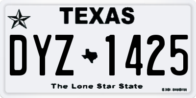 TX license plate DYZ1425