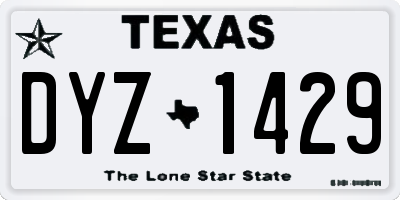 TX license plate DYZ1429