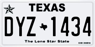 TX license plate DYZ1434