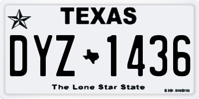 TX license plate DYZ1436