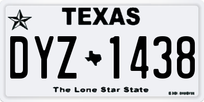 TX license plate DYZ1438