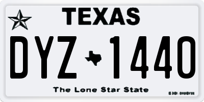 TX license plate DYZ1440