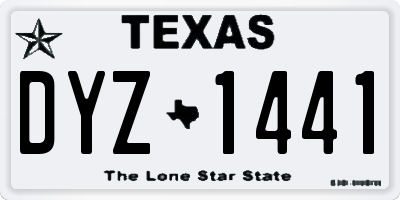 TX license plate DYZ1441