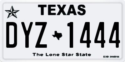 TX license plate DYZ1444