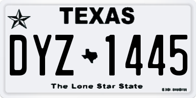 TX license plate DYZ1445