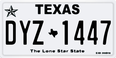 TX license plate DYZ1447