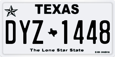 TX license plate DYZ1448