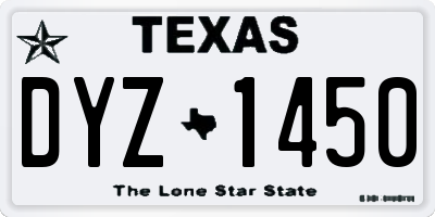 TX license plate DYZ1450