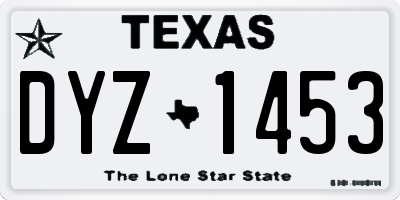 TX license plate DYZ1453