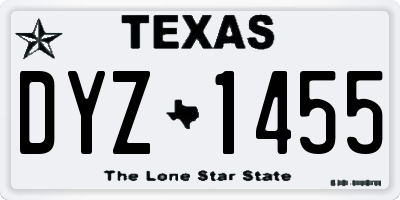 TX license plate DYZ1455