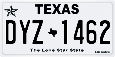 TX license plate DYZ1462