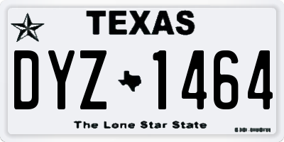 TX license plate DYZ1464