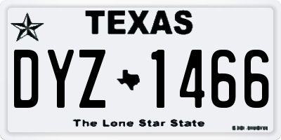 TX license plate DYZ1466