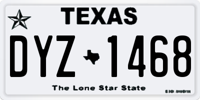 TX license plate DYZ1468