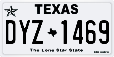 TX license plate DYZ1469