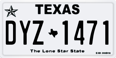 TX license plate DYZ1471