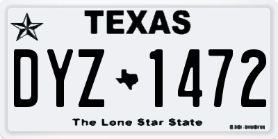 TX license plate DYZ1472
