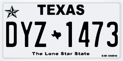 TX license plate DYZ1473