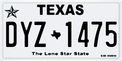 TX license plate DYZ1475