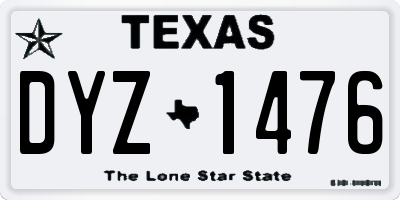 TX license plate DYZ1476